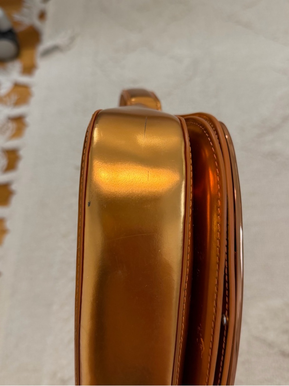 Diesel Metallic 1DR-Iconic Shoulder Bag in Copper Orange - Picture 5 of 9